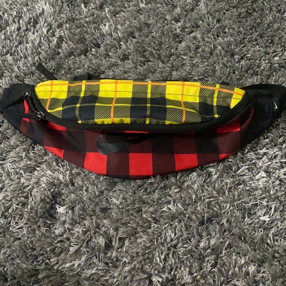 yellow plaid fanny pack